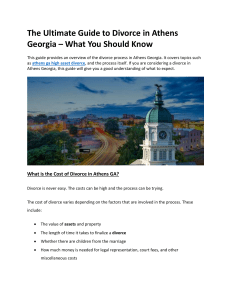 The Ultimate Guide to Divorce in Athens Georgia – What You Should Know Samuel E.Thomas
