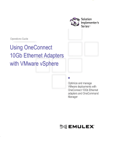 Using OneConnect 10Gb Ethernet Adapters with VMware vSphere
