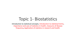 Topic 1- Biostatistics