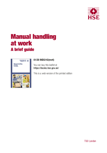 Manual handling at work A brief guide 