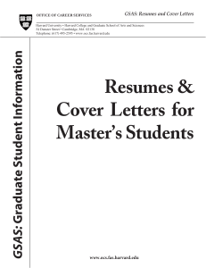 masters resume cover letters