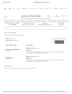 Print Mailing Label   Pottery Barn Kids