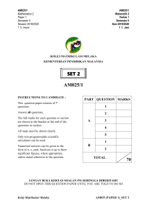 Mathematics Exam Paper, Semester II, 2019/2020