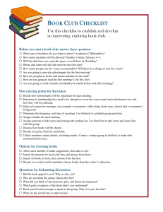 Book Club Checklist