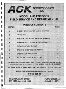 A-30 Service manual SN-85000 and below