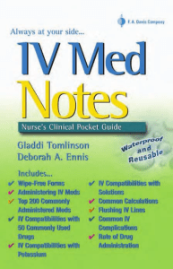 IV Med Notes  Nurse  Clinical Pocket Guide  Davis Notes 