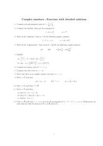 complex numbers exercises
