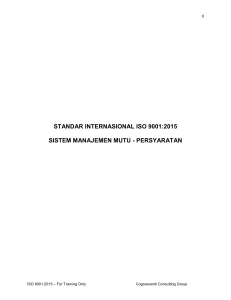 ISO 9001:2015: Sistem Manajemen Mutu - Persyaratan