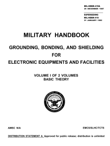 MILITARY HANDBOOK GROUNDING, BONDING, AND SHIELDING FOR ELECTRONIC EQUIPMENTS AND FACILITIES