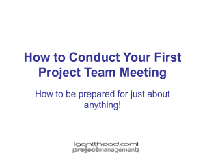 How to Conduct Your First Project Team Meeting