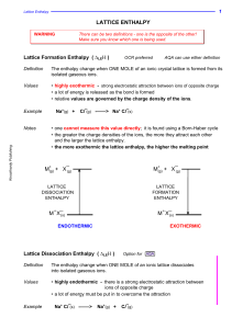 Lattice Enthalpy: Definitions, Factors, and Born-Haber Cycles