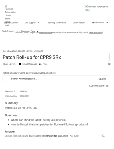 Patch Roll-up for CPR9 SRx