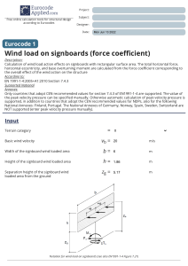 Calculation of wind load on rectangular signboards - Eurocode 1