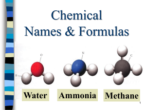 Chemical Names & Formulas