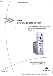 Areva HWX Switchgear manual