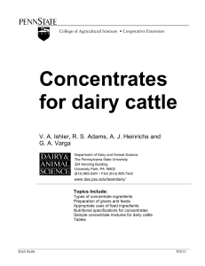 Concentrates for dairy