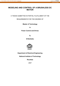 BLDC Motor Modeling and Control: Thesis by S. Rambabu