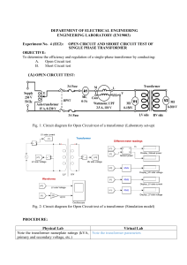 Exp No 4 EE 2 1Ph Transformer Manual