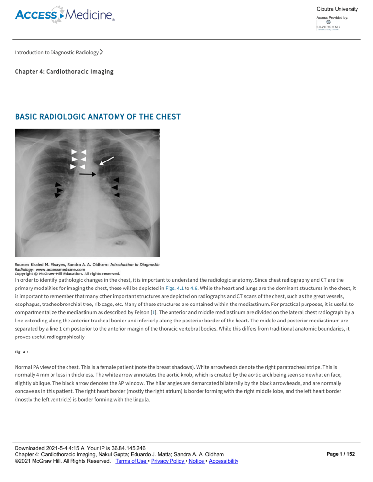 Chapter 4 Cardiothoracic Imaging