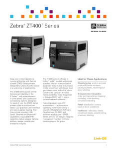 Zebra ZT400 Series Printers Specs