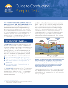 guide to conducting pumping tests