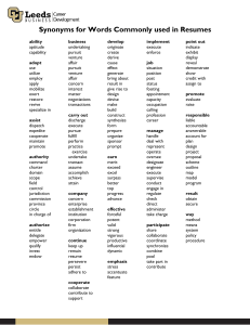 Synonyms for Common Words in Resumes