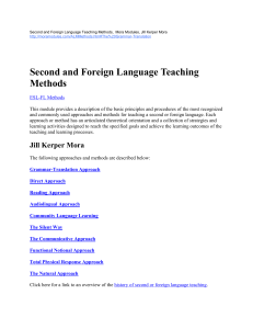 Second and Foreign Language Teaching Methods