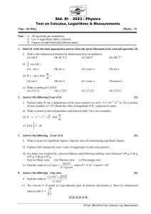 Calculus Logarithm Measurements(1)