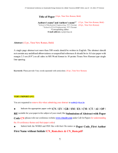 SESBT2022 Abstract Template
