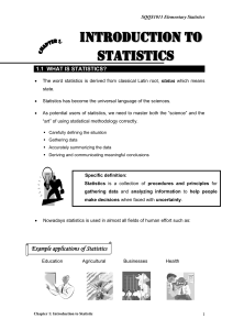 INTRODUCTION TO STATISTICS