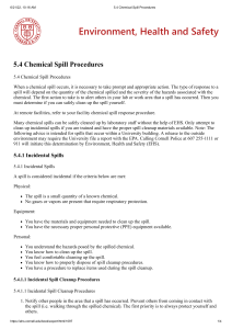 5.4 Chemical Spill Procedures