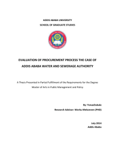  EVALUATION OF PROCUREMENT PROCESS - THE CASE OF ADDIS ABABA WATER AND SEWERAGE AUTHORITY