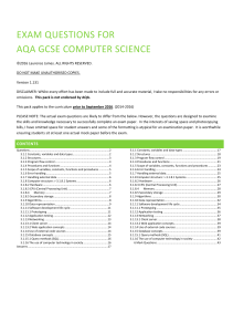 AQA GCSE Computer Science Exam Questions