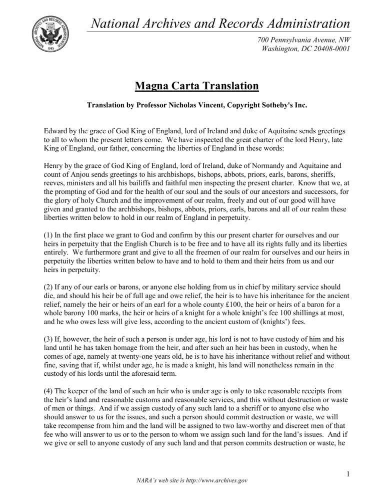 Magna carta translation