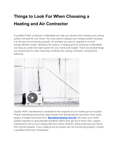 Things to Look For When Choosing a Heating and Air Contractor