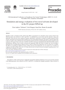 Simulation and Energy Evaluation of Two Novel Solvents Developed in the EU Project HiPerCap 2017 Energy Procedia