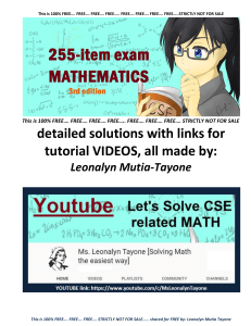 255 item Mathematics with detailed            solutions