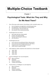 Psychology Test Bank