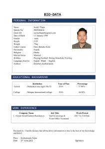 Bio Data Sushil Thapa
