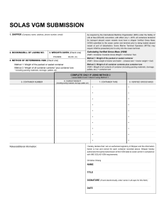 VGM Form