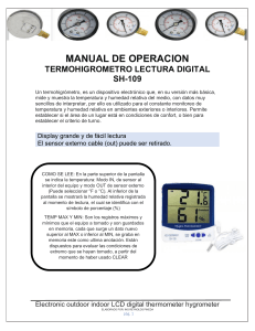 MANUAL USUARIO Termohigrometro Digital SH-109