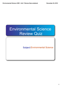 environmental science 3205 - unit 1 review quiz answers