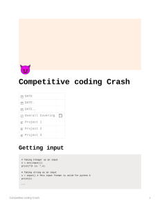 Competitive coding Crash