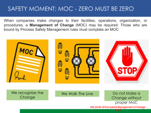 SAFETY MOMENT  - MoC updated