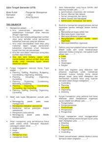 UTS Pengantar Manajemen: Soal Ujian & Konsep Dasar
