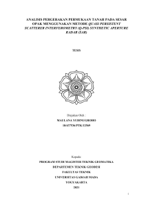 Analisis Pergerakan Permukaan Tanah Pada Sesar