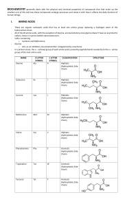 Biochemistry Lecture Notes: Amino Acids, Proteins, Enzymes, DNA/RNA