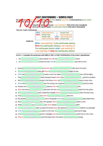 Past Continuous vs. Simple Past Worksheet