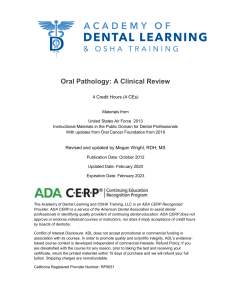 Oral Pathology A Clinical Review