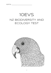 10 EVS - NZ Ecology Written Assessment